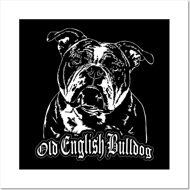 Old English Bulldog dog lover Portrait Wall Art by wilsigns